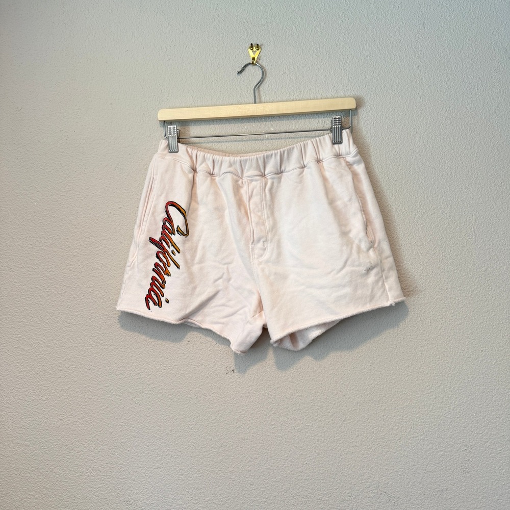 Mother The Quickie Roller Short Fray California Coast Pink Sweat Shorts